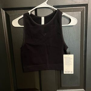 NWT Lululemon Black Reveal Crop Top Size 6